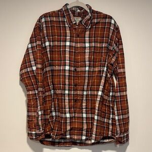 LL Bean Men’s Flannel Plaid Button-Up Shirt